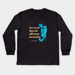 Brendan Behan Quote Design - Bad Publicity. Kids Long Sleeve T-Shirt